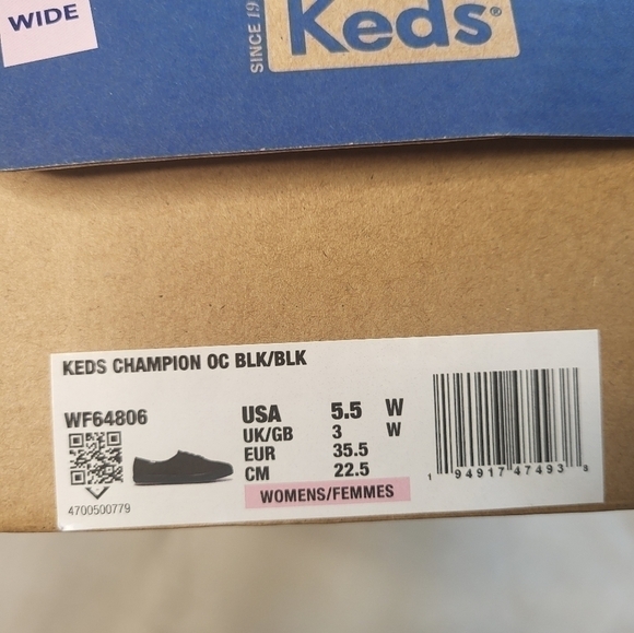 KEDS Champion Sneaker Shoe. Black. Size 5.5 Wide 5.5W - Picture 4 of 9